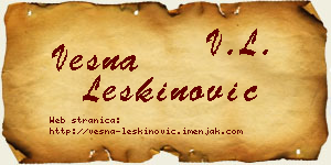 Vesna Leškinović vizit kartica